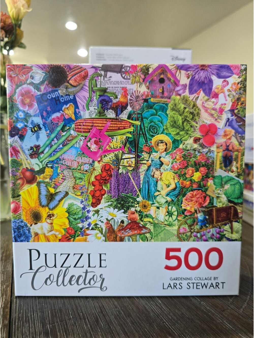 RoseArt Gardening Collage 500 Pc Jigsaw Puzzle Lars Stewart HTF Complete
